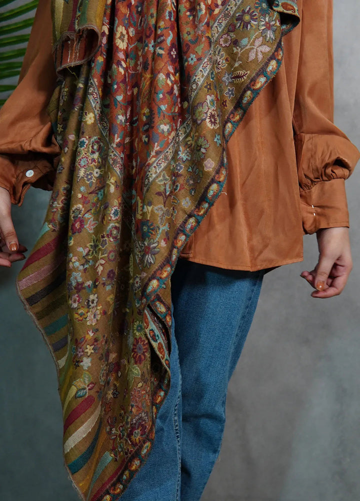 Sanaulla Exclusive Range Pashmina Shawl MAMA D-25 Multi 2 - Winter Collection