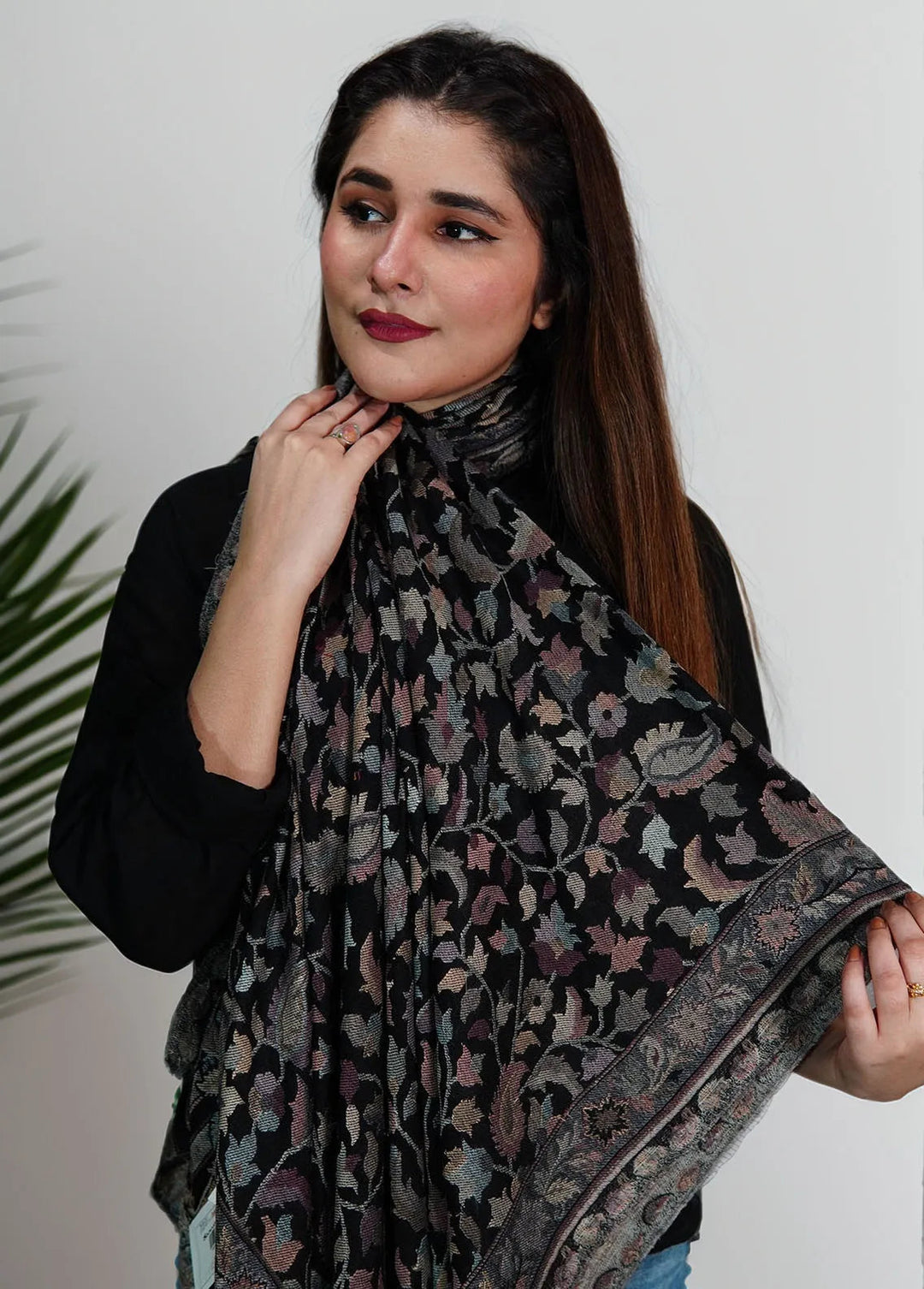 Sanaulla Exclusive Range Pashmina Shawl MAMA D-25 Multi 3 - Winter Collection