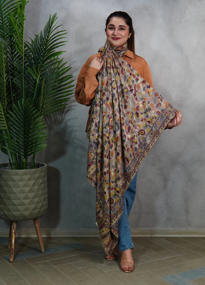 Sanaulla Exclusive Range Pashmina Shawl MAMA D-25 Multi 6 - Winter Collection