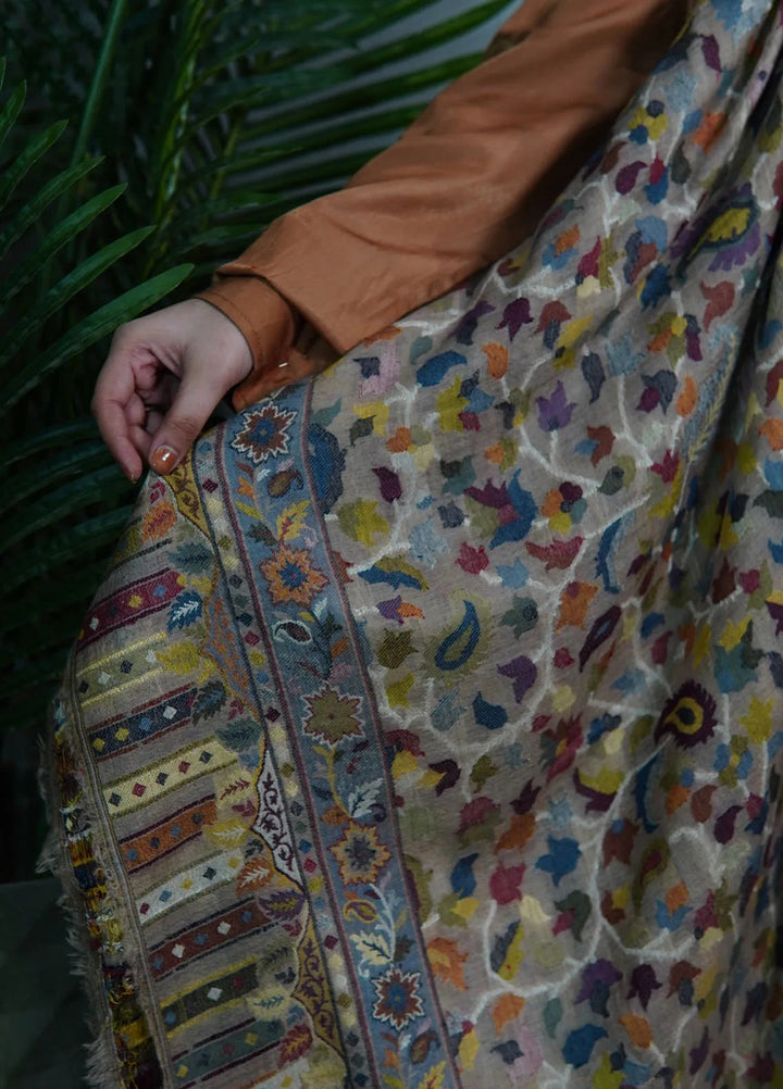 Sanaulla Exclusive Range Pashmina Shawl MAMA D-25 Multi 6 - Winter Collection