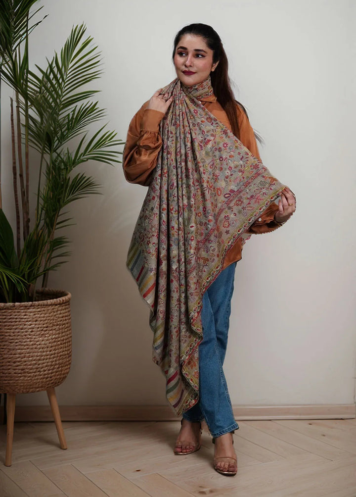 Sanaulla Exclusive Range Pashmina Shawl MAMA D-25 Multi - Winter Collection