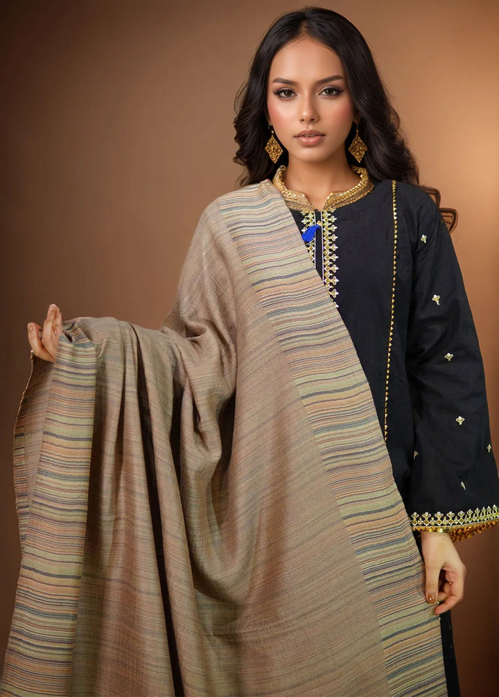 Sanaulla Exclusive Range Pashmina Shawl MAMA D-29 Brown 3 - Winter Collection