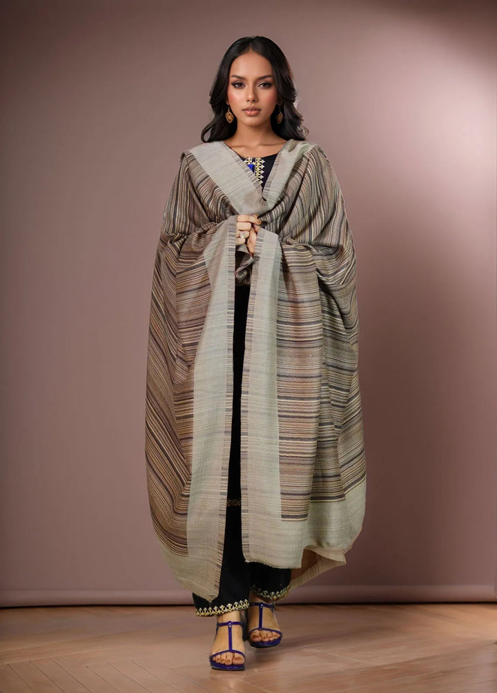 Sanaulla Exclusive Range Pashmina Shawl MAMA D-29 Grey - Winter Collection