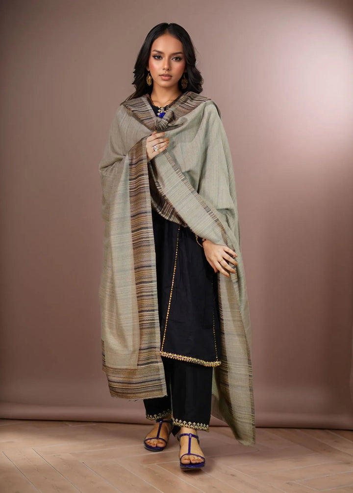 Sanaulla Exclusive Range Pashmina Shawl MAMA D-29 Light Grey - Winter Collection