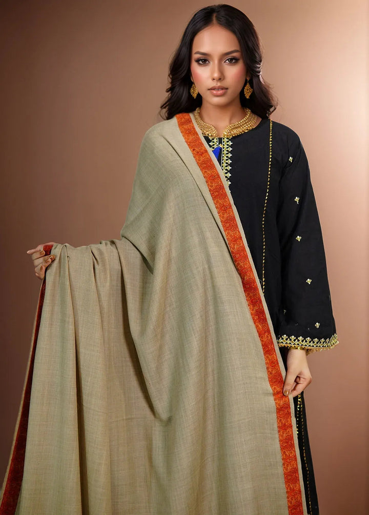 Sanaulla Exclusive Range Pashmina Shawl Mama D-35 Beige - Winter Collection