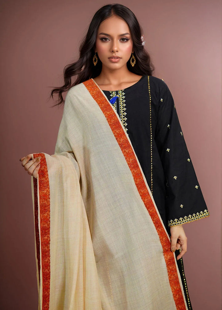 Sanaulla Exclusive Range Pashmina Shawl Mama D-35 Cream - Winter Collection