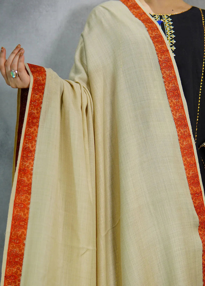 Sanaulla Exclusive Range Pashmina Shawl Mama D-35 Fawn - Winter Collection