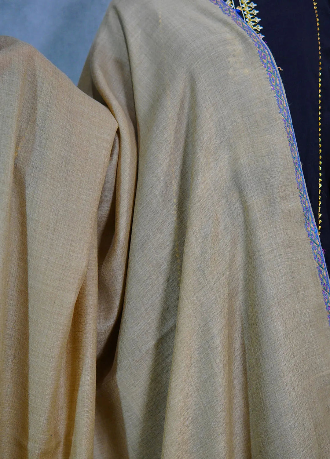 Sanaulla Exclusive Range Pashmina Shawl MAMA D-6 Brown 1 - Winter Collection