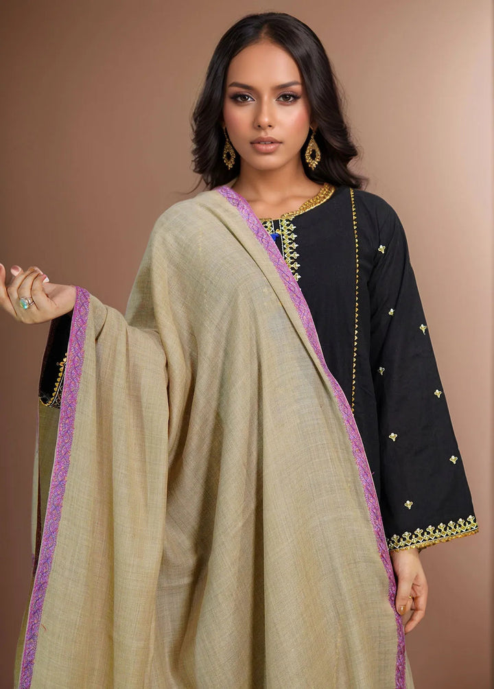 Sanaulla Exclusive Range Pashmina Shawl MAMA D-6 Brown 4 - Winter Collection