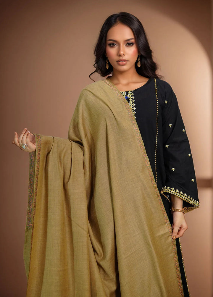 Sanaulla Exclusive Range Pashmina Shawl MAMA D-6 Dark Brown - Winter Collection