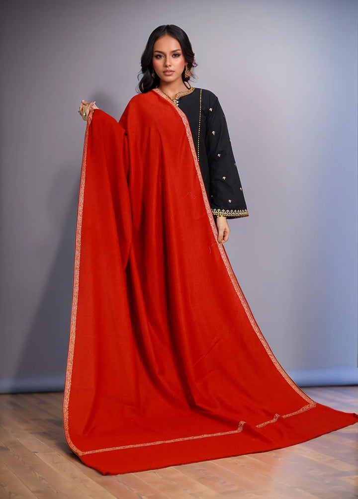 Sanaulla Exclusive Range Pashmina Shawl MAMA D-6 Red 2 - Winter Collection