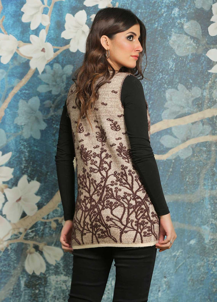 Sanaulla Exclusive Range Fancy Woolen Free Size  Sweater F20-Brown - Woolen Women Sweaters