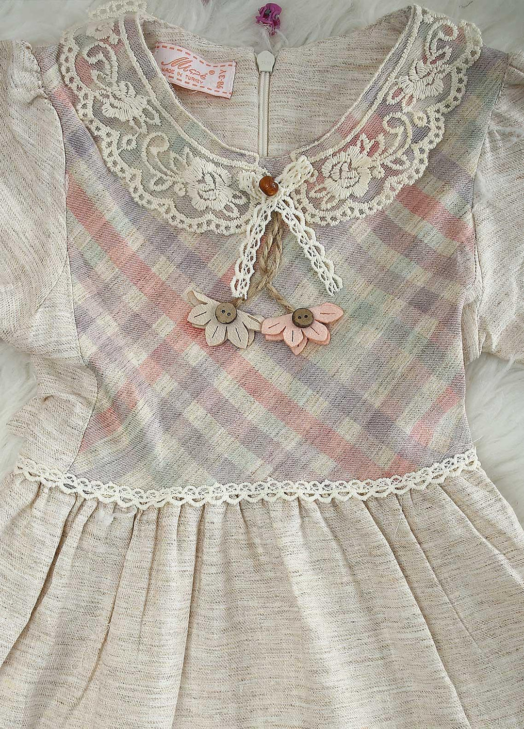 Sanaulla Exclusive Range Cotton Casual Frocks for Girls -  21219 Fawn-Pink