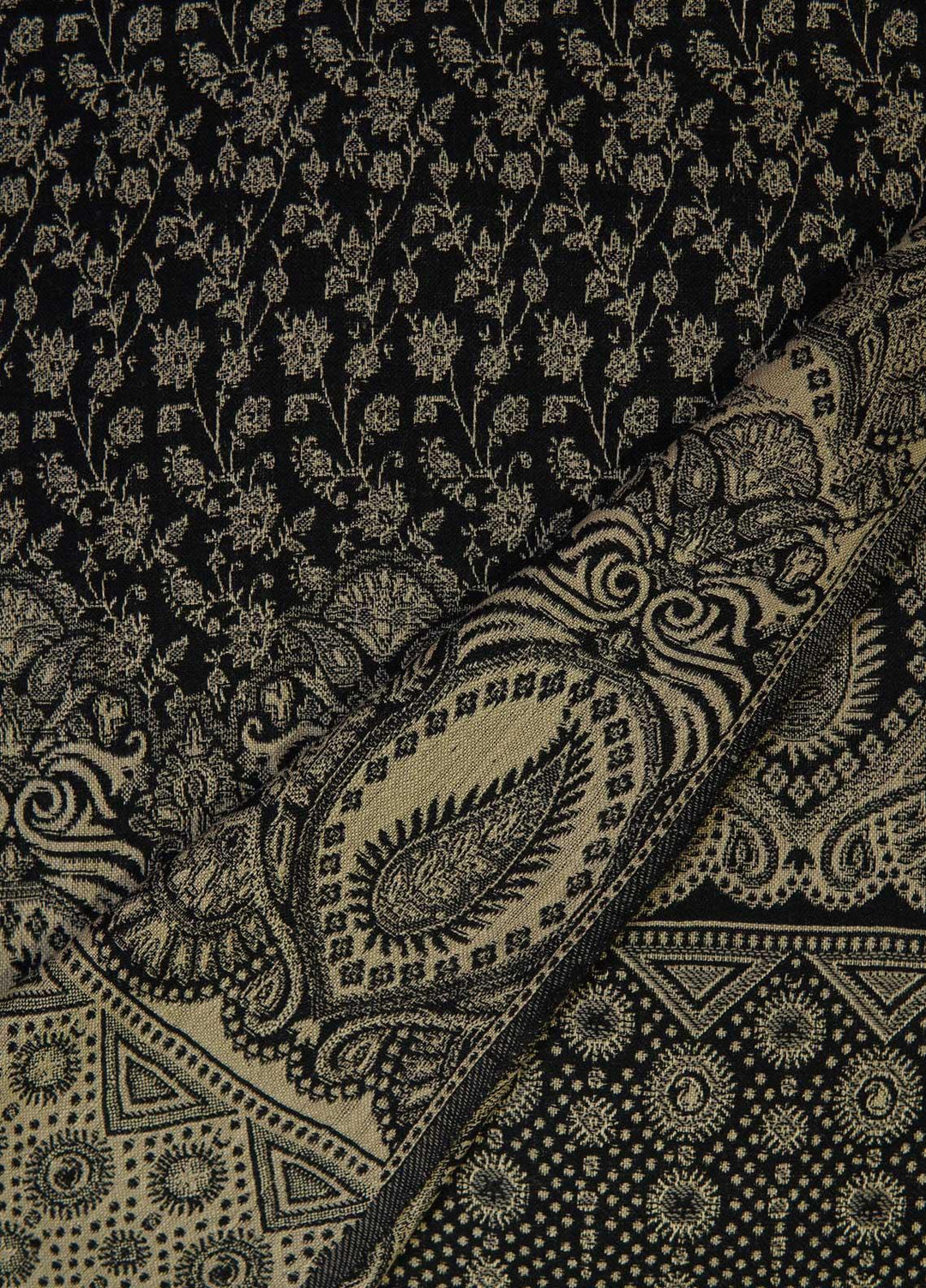 Sanaulla Exclusive Range  Pashmina  Shawls AKP-22 Black 01 - Pashmina Shawls