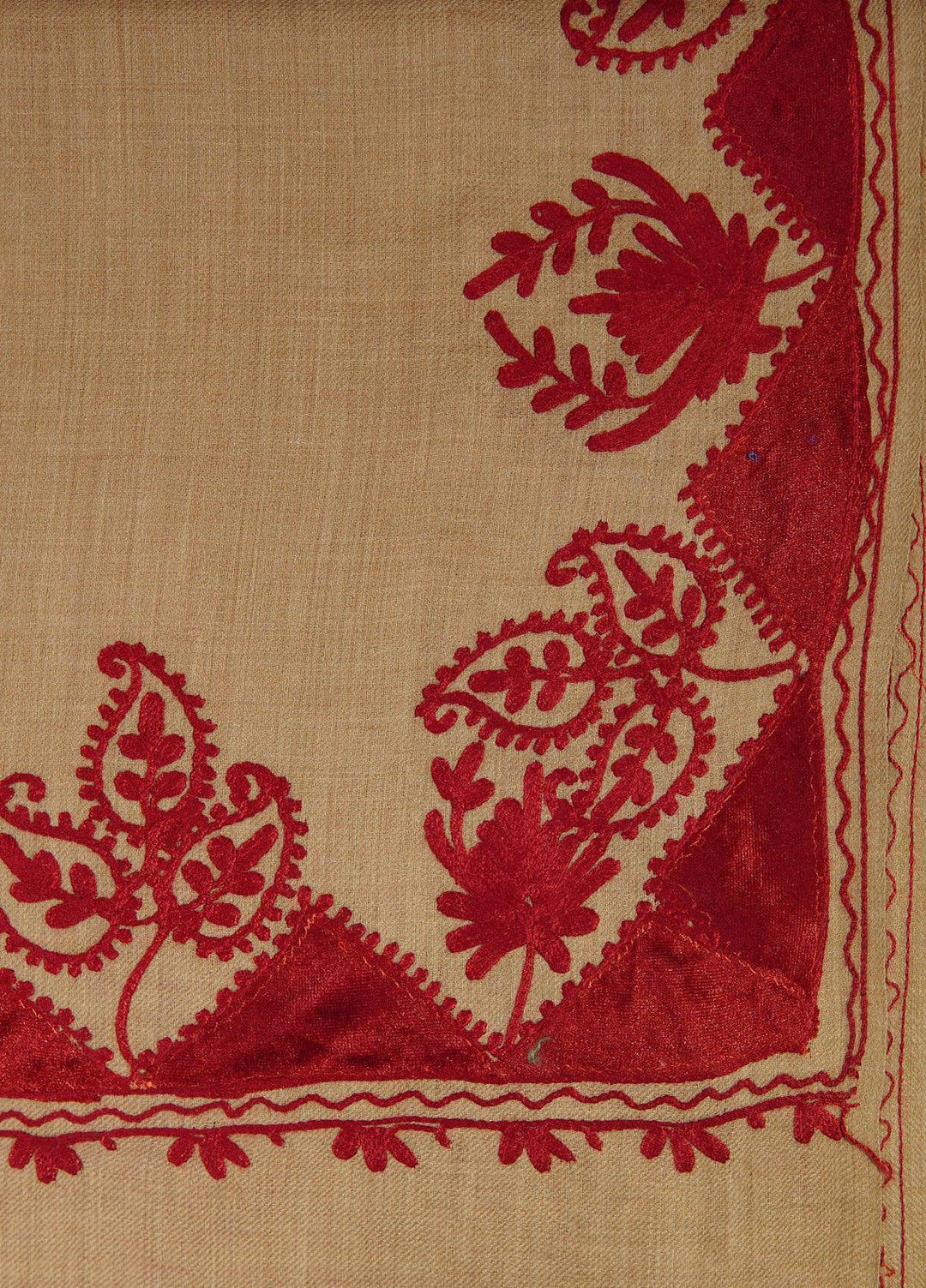 Sanaulla Exclusive Range  Pashmina  Shawls MAMA-26 Fawn-3 - Pashmina Shawls