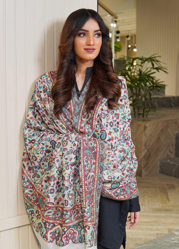 Sanaulla Exclusive Range  Pashmina  Shawls MAMA-02 Grey - Pashmina Shawls