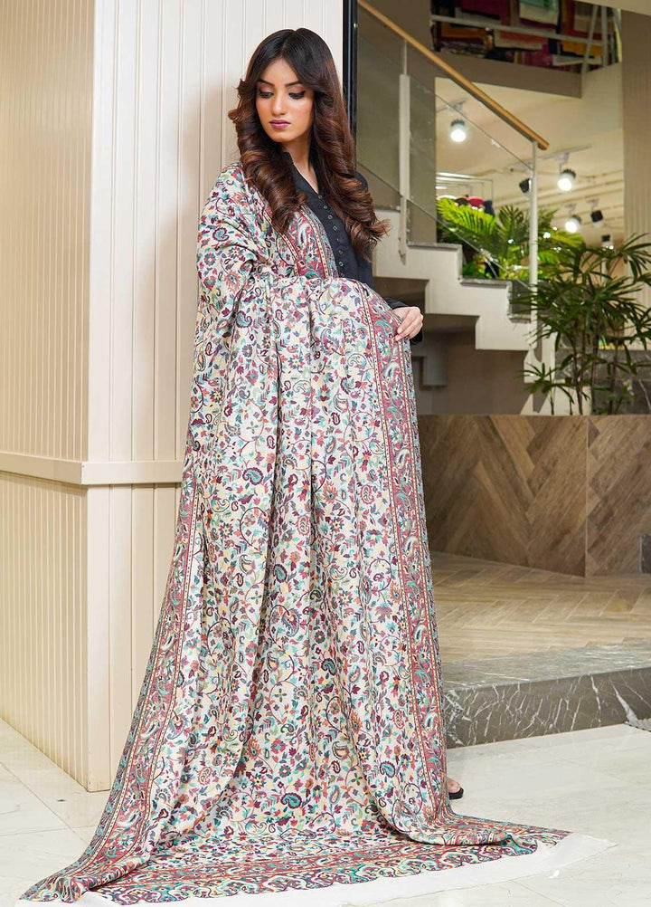 Sanaulla Exclusive Range  Pashmina  Shawls MAMA-02 Grey - Pashmina Shawls