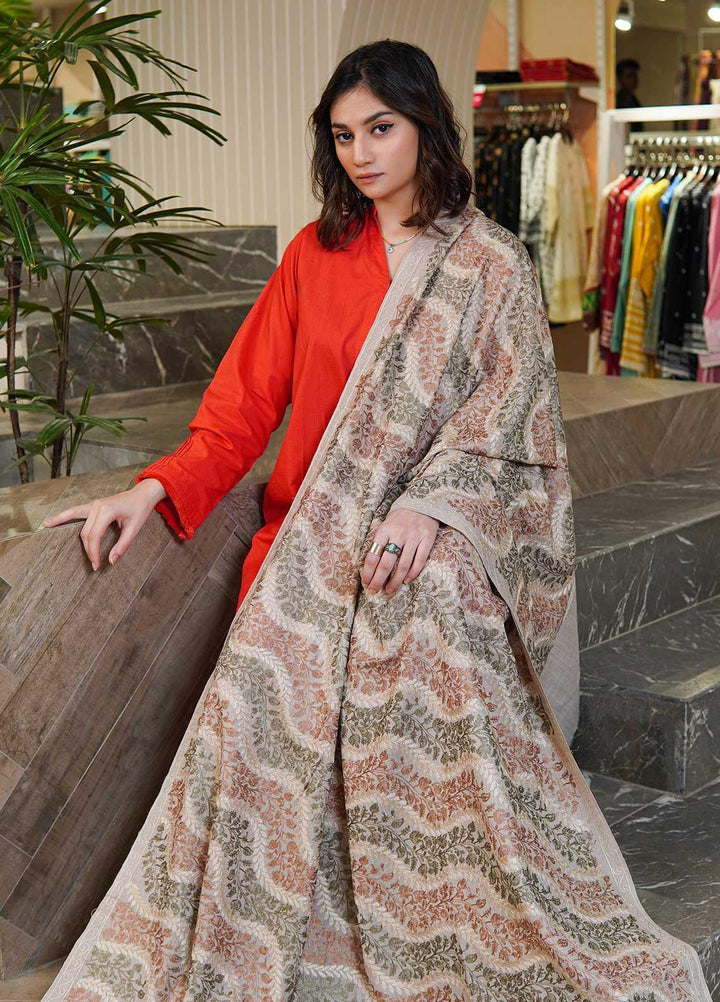 Sanaulla Exclusive Range  Pashmina  Shawls AKP-04 Beige 02 - Pashmina Shawls