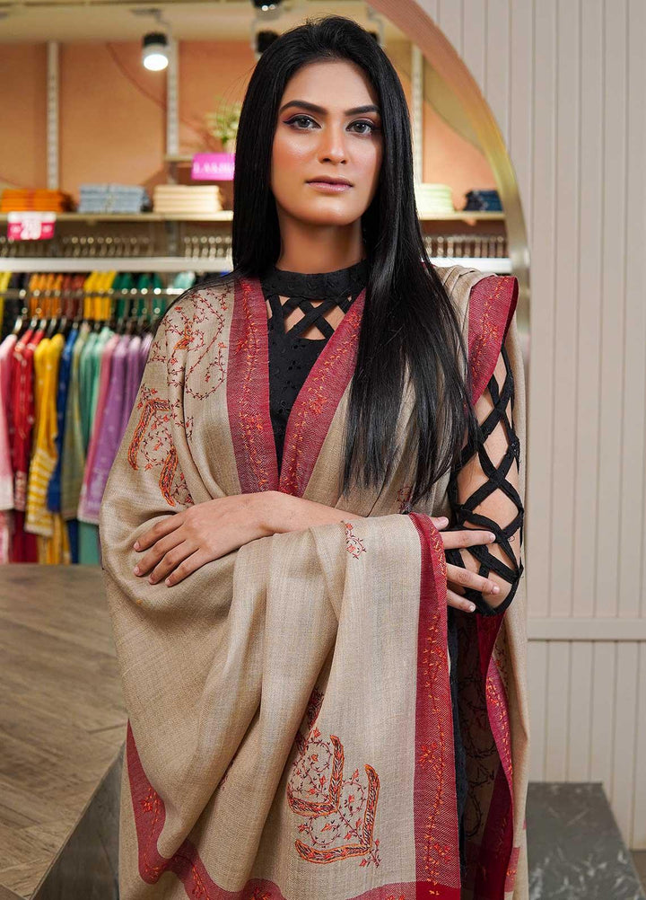 Sanaulla Exclusive Range  Pashmina  Shawls AKP-05 Beige 07 - Pashmina Shawls