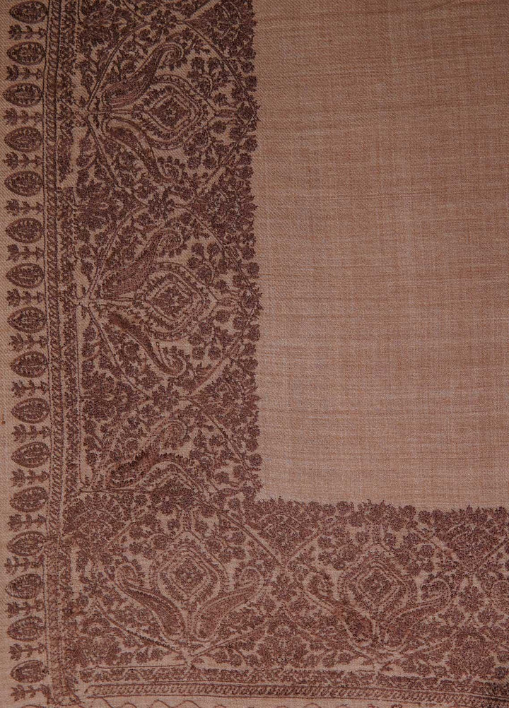 Sanaulla Exclusive Range  Pashmina  Shawls AKP-10 Brown 07 - Pashmina Shawls