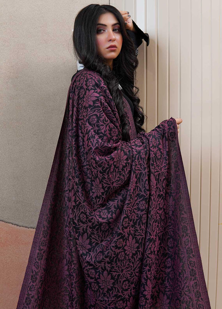 Sanaulla Exclusive Range  Pashmina  Shawls MAMA-35 Purple-2 - Pashmina Shawls