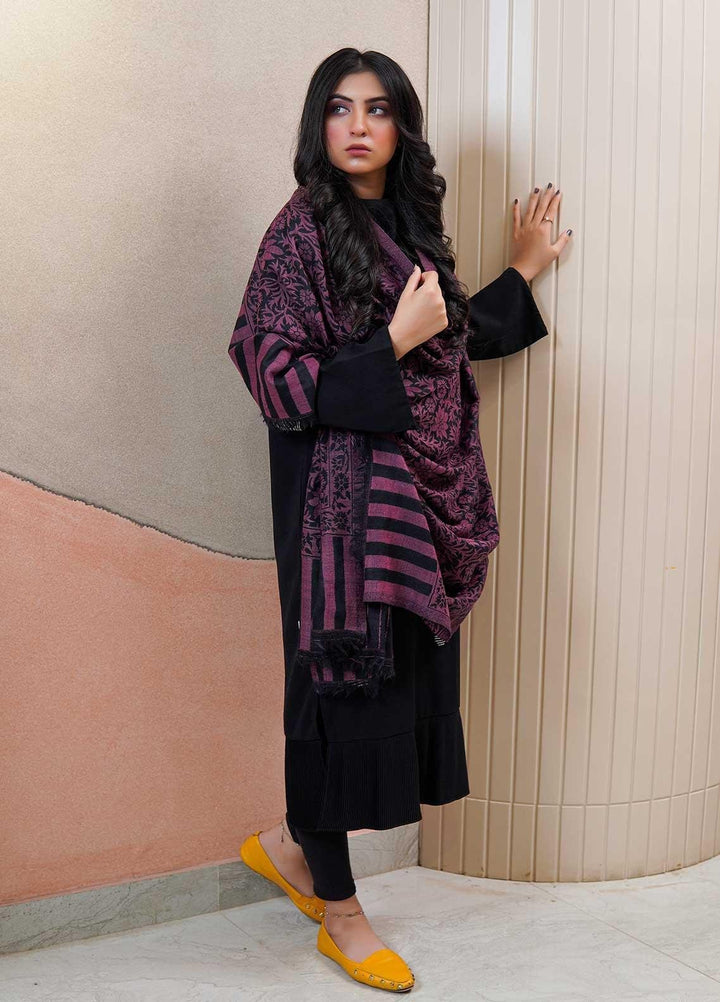 Sanaulla Exclusive Range  Pashmina  Shawls MAMA-35 Purple-2 - Pashmina Shawls