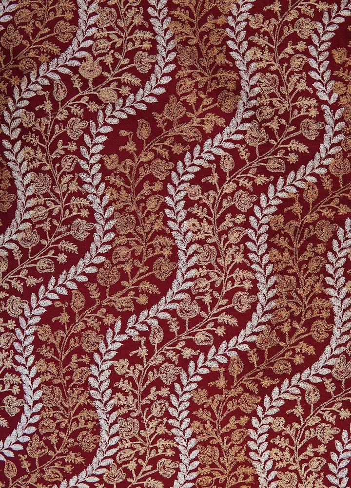 Sanaulla Exclusive Range  Pashmina  Shawls AKP-04 Red - Pashmina Shawls