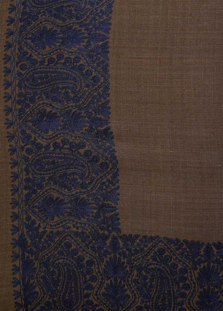 Sanaulla Exclusive Range  Pashmina  Shawls AKP-10 D Brown 01 - Pashmina Shawls