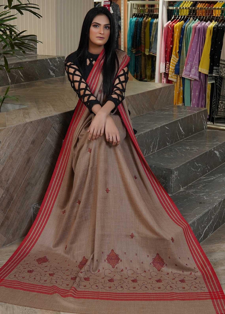 Sanaulla Exclusive Range  Pashmina  Shawls AKP-19 D Brown 03 - Pashmina Shawls