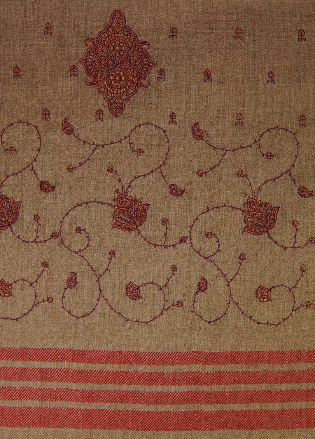 Sanaulla Exclusive Range  Pashmina  Shawls AKP-19 D Brown 03 - Pashmina Shawls