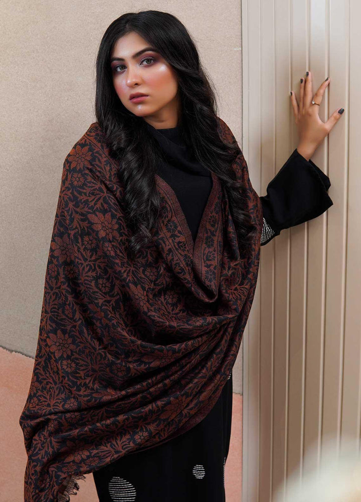 Sanaulla Exclusive Range  Pashmina  Shawls MAMA-35 Brown-1 - Pashmina Shawls