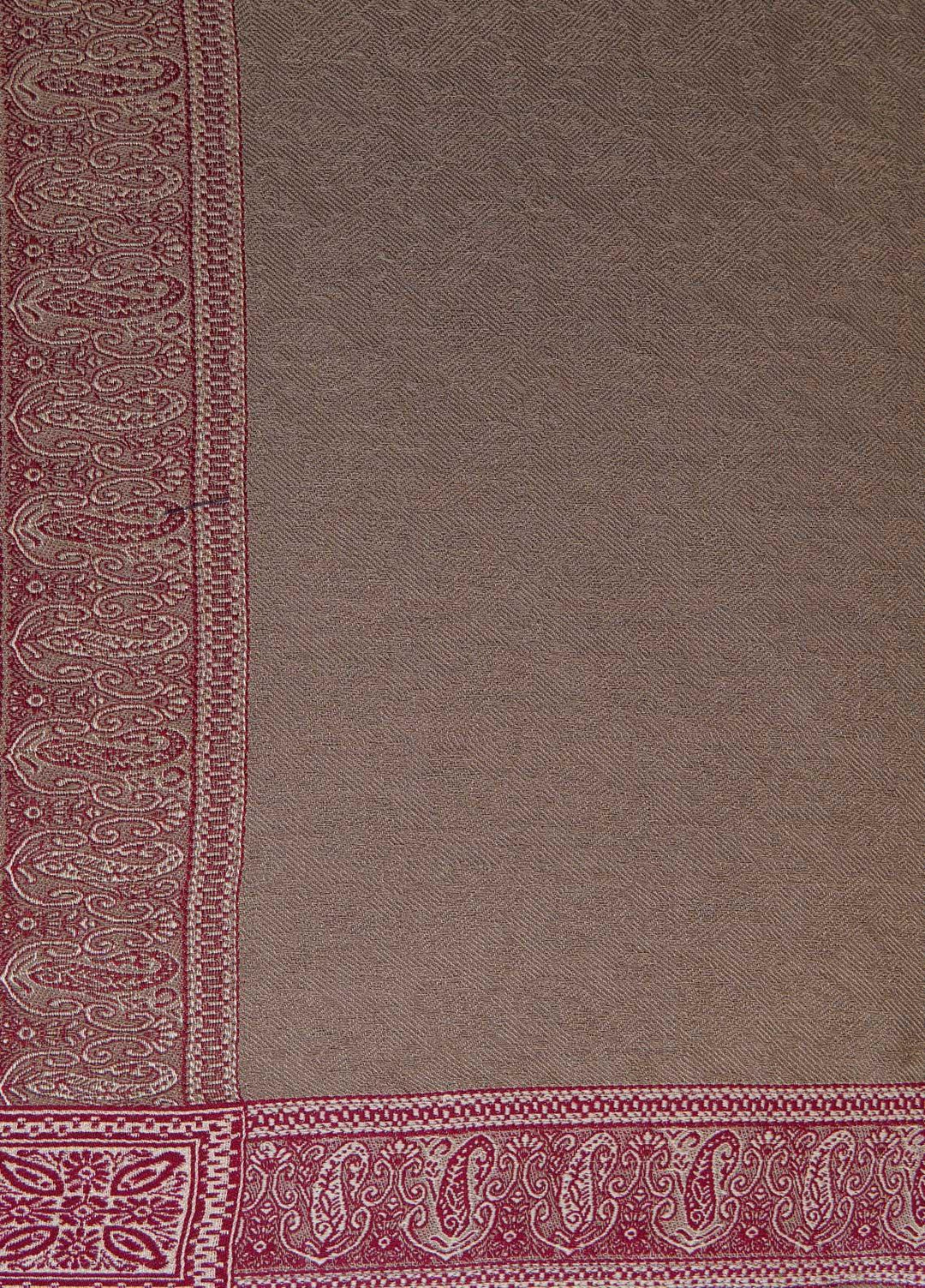 Sanaulla Exclusive Range  Pashmina  Shawls Self Patti Acrylic KPS-06 Brown - Pashmina Shawls