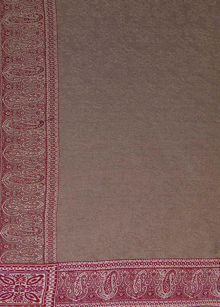 Sanaulla Exclusive Range  Pashmina  Shawls Self Patti Acrylic KPS-06 Brown - Pashmina Shawls