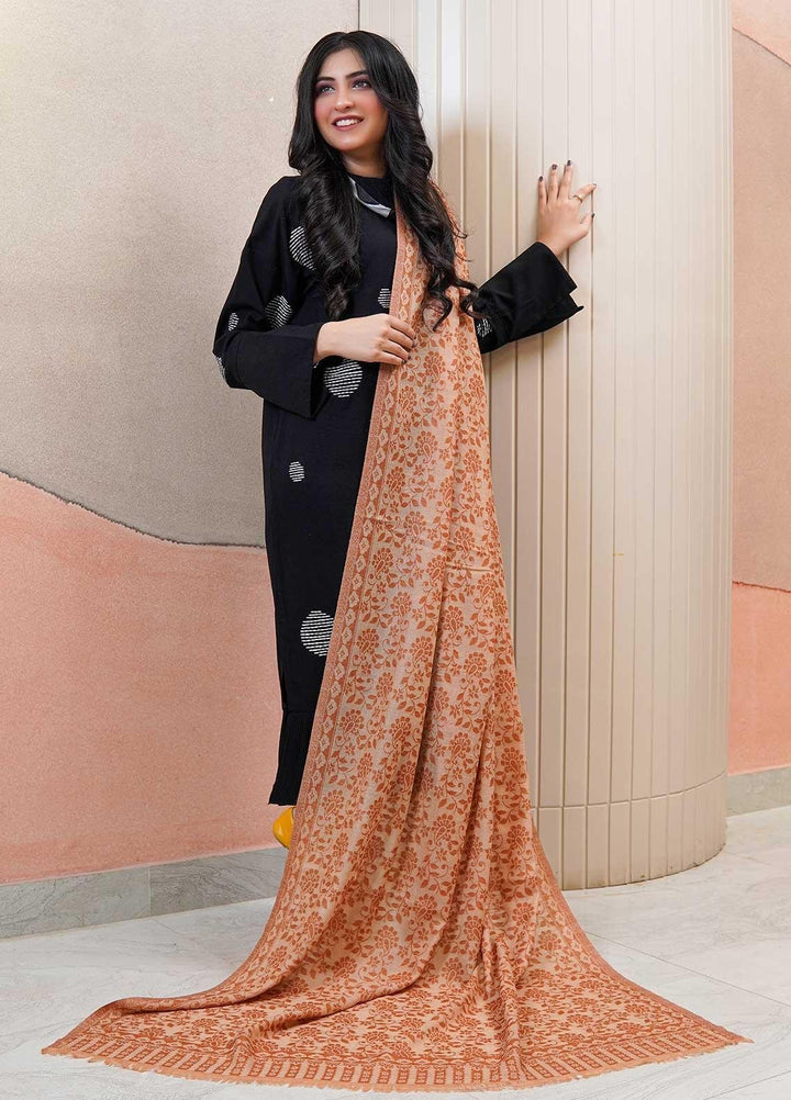 Sanaulla Exclusive Range  Pashmina  Shawls MAMA-35 Brown-3 - Pashmina Shawls