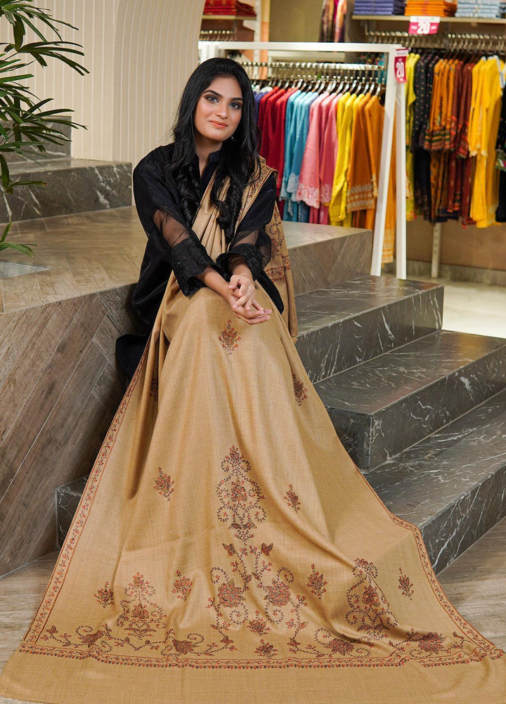 Sanaulla Exclusive Range  Pashmina  Shawls Variety Palla DD KPS-53 Brown - Pashmina Shawls