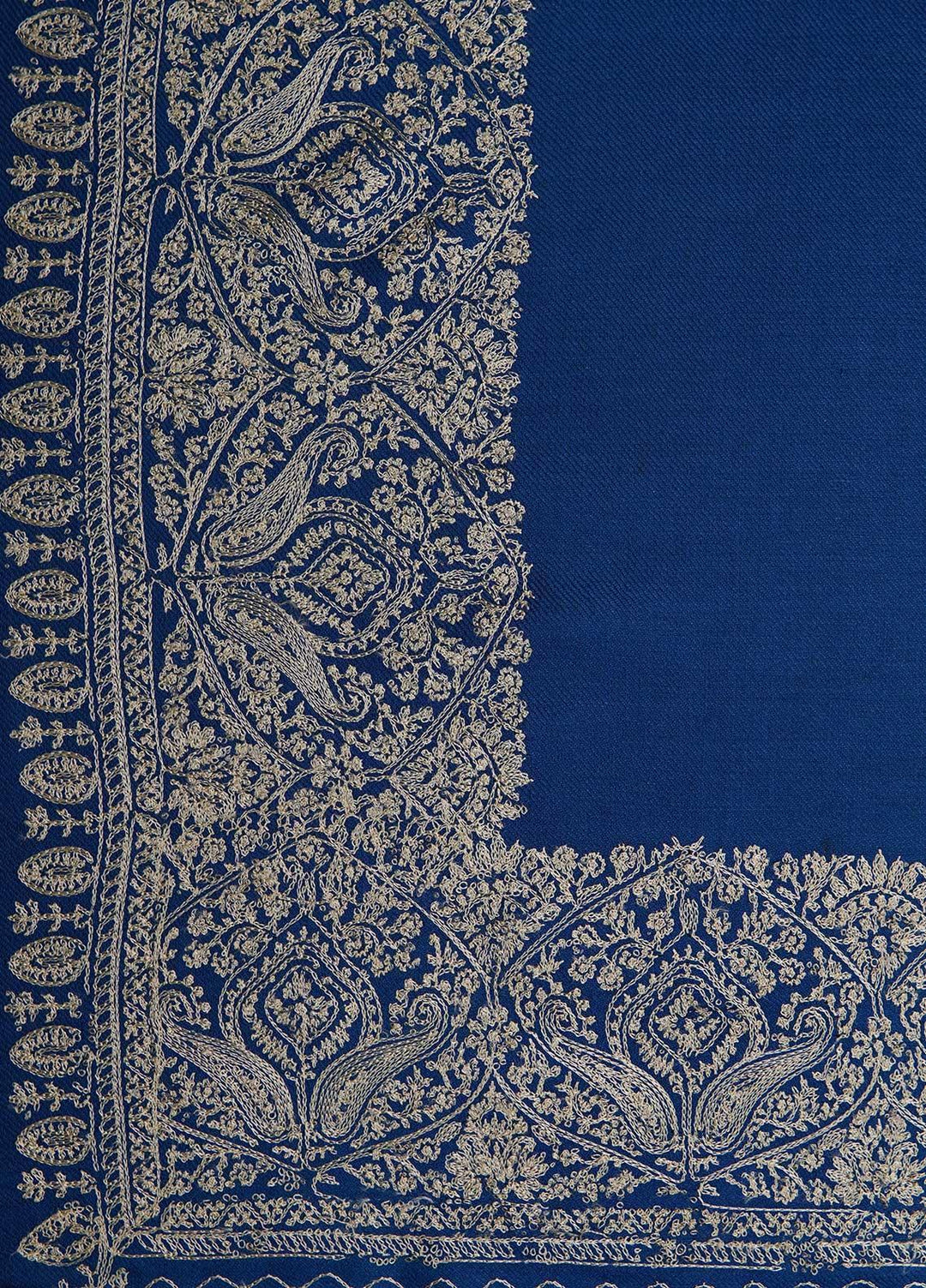 Sanaulla Exclusive Range  Pashmina  Shawls AKP-10 Royal Blue - Pashmina Shawls