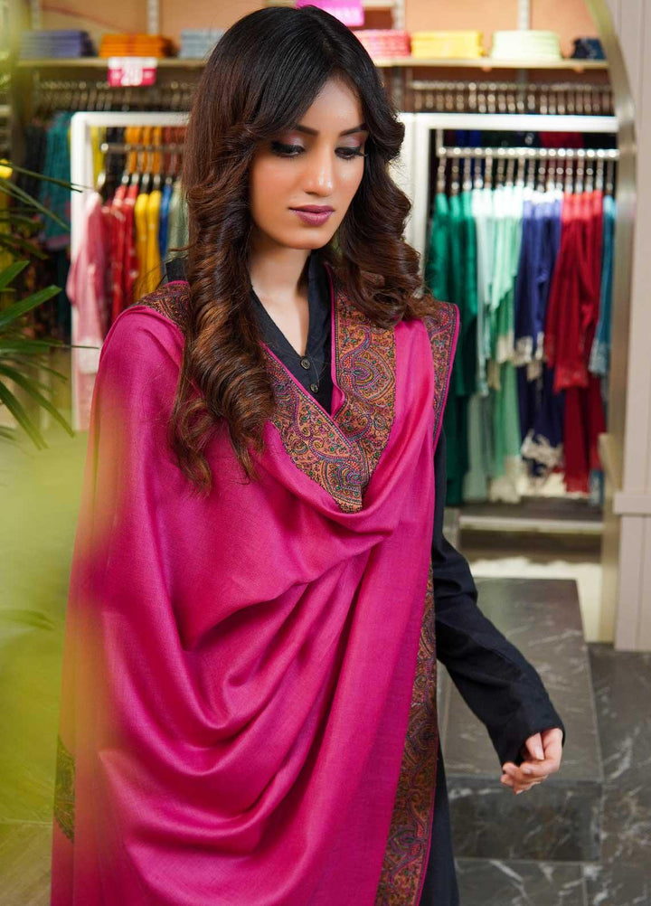 Sanaulla Exclusive Range  Pashmina  Shawls MAMA-31 Pink - Pashmina Shawls