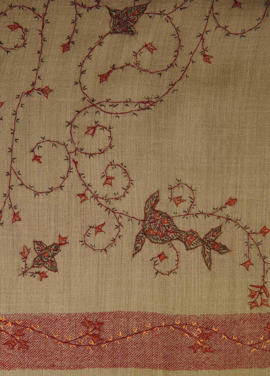 Sanaulla Exclusive Range  Pashmina  Shawls AKP-05 Beige 02 - Pashmina Shawls