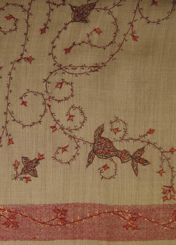 Sanaulla Exclusive Range  Pashmina  Shawls AKP-05 Beige 02 - Pashmina Shawls