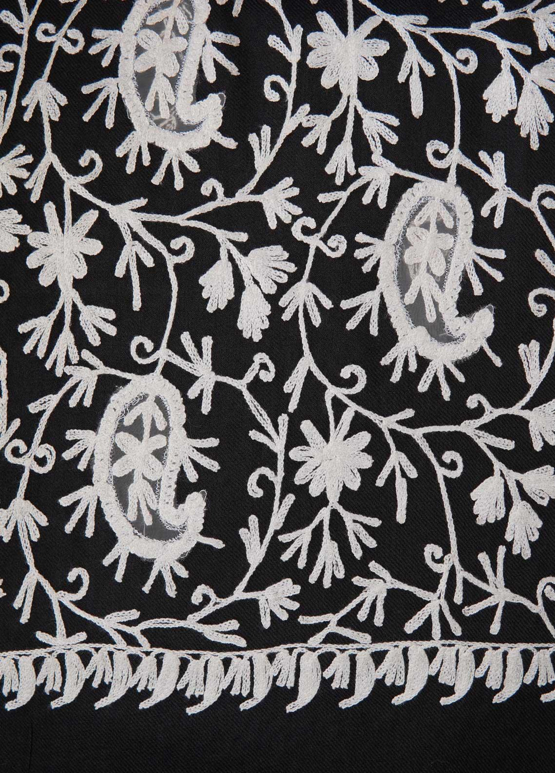 Sanaulla Exclusive Range  Pashmina  Shawls AKP-14 Black 02 - Pashmina Shawls