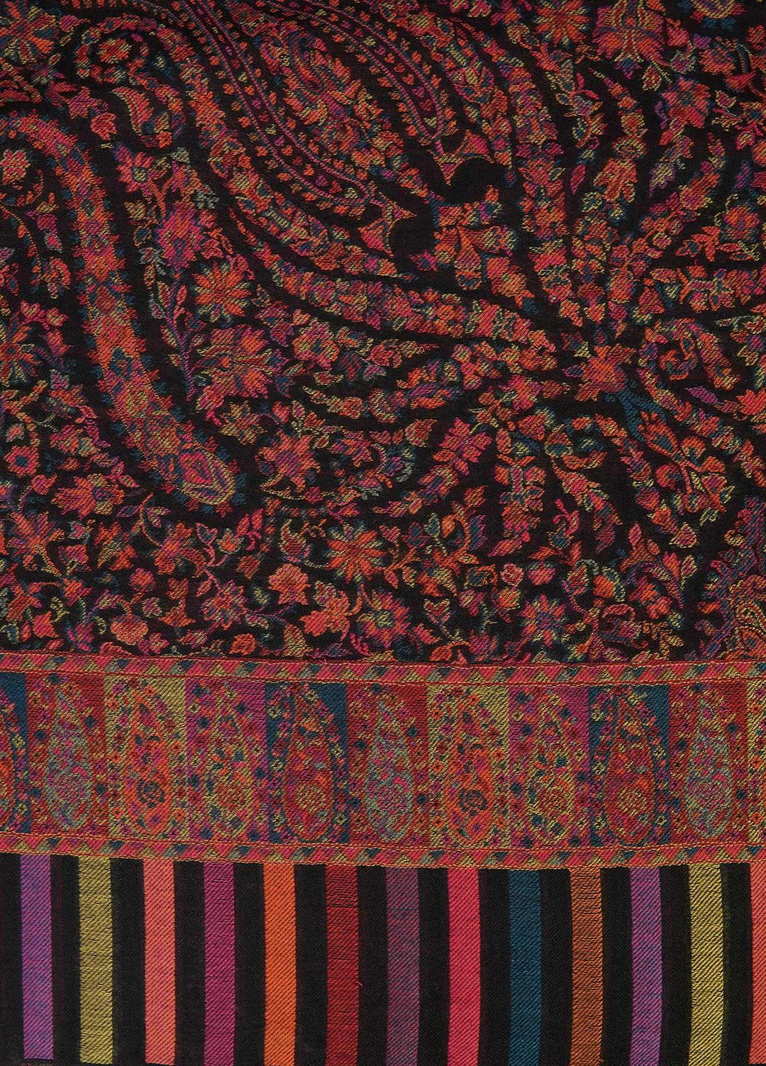 Sanaulla Exclusive Range  Pashmina  Shawls MAMA-08 Black-2 - Pashmina Shawls