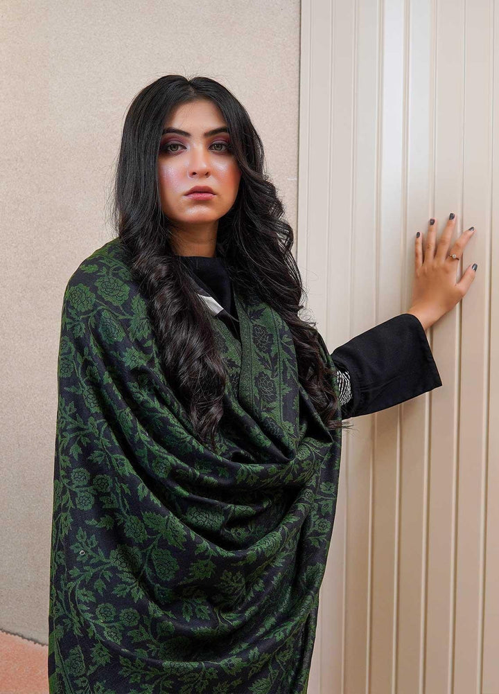 Sanaulla Exclusive Range  Pashmina  Shawls MAMA-35 Green-2 - Pashmina Shawls