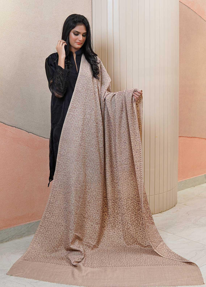 Sanaulla Exclusive Range  Pashmina  Shawls AKP-11 Fawn 03 - Pashmina Shawls