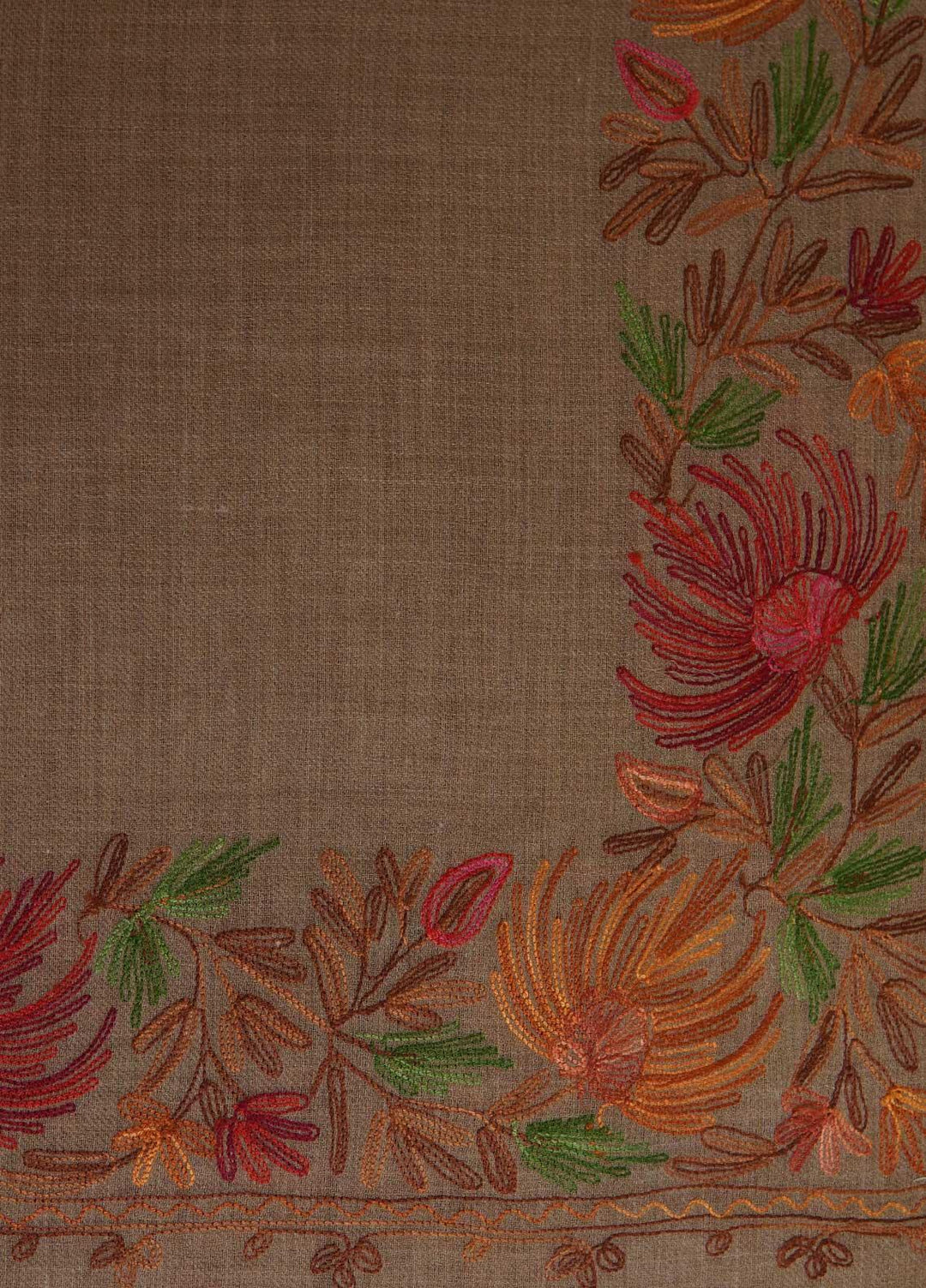 Sanaulla Exclusive Range  Pashmina  Shawls AKP-15 Brown 01 - Pashmina Shawls