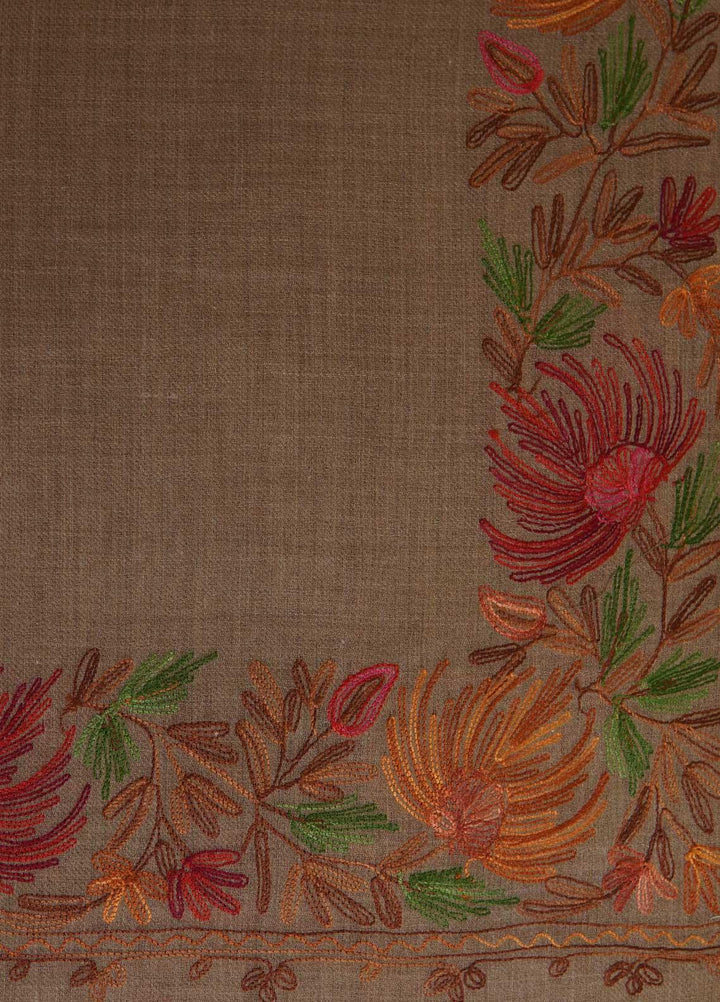 Sanaulla Exclusive Range  Pashmina  Shawls AKP-15 Brown 01 - Pashmina Shawls