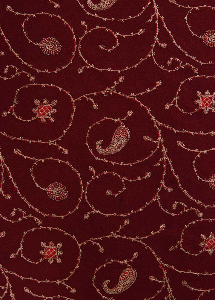 Sanaulla Exclusive Range  Pashmina  Shawls AKP-20 Maroon 02 - Pashmina Shawls