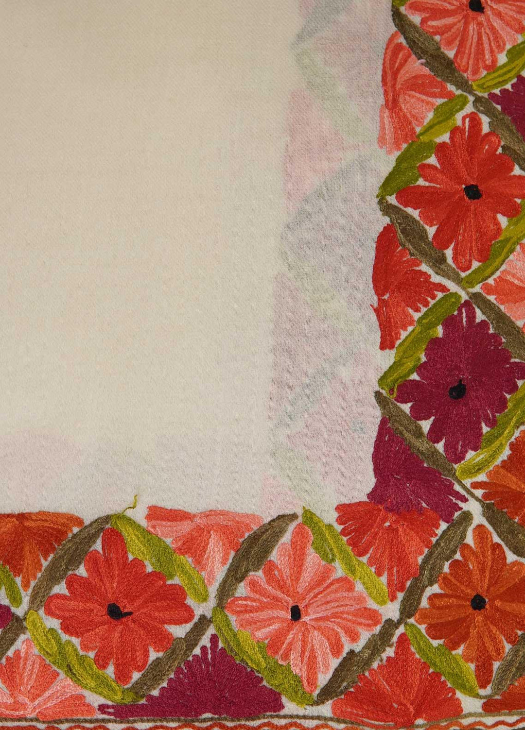 Sanaulla Exclusive Range  Pashmina  Shawls AKP-15 Cream - Pashmina Shawls