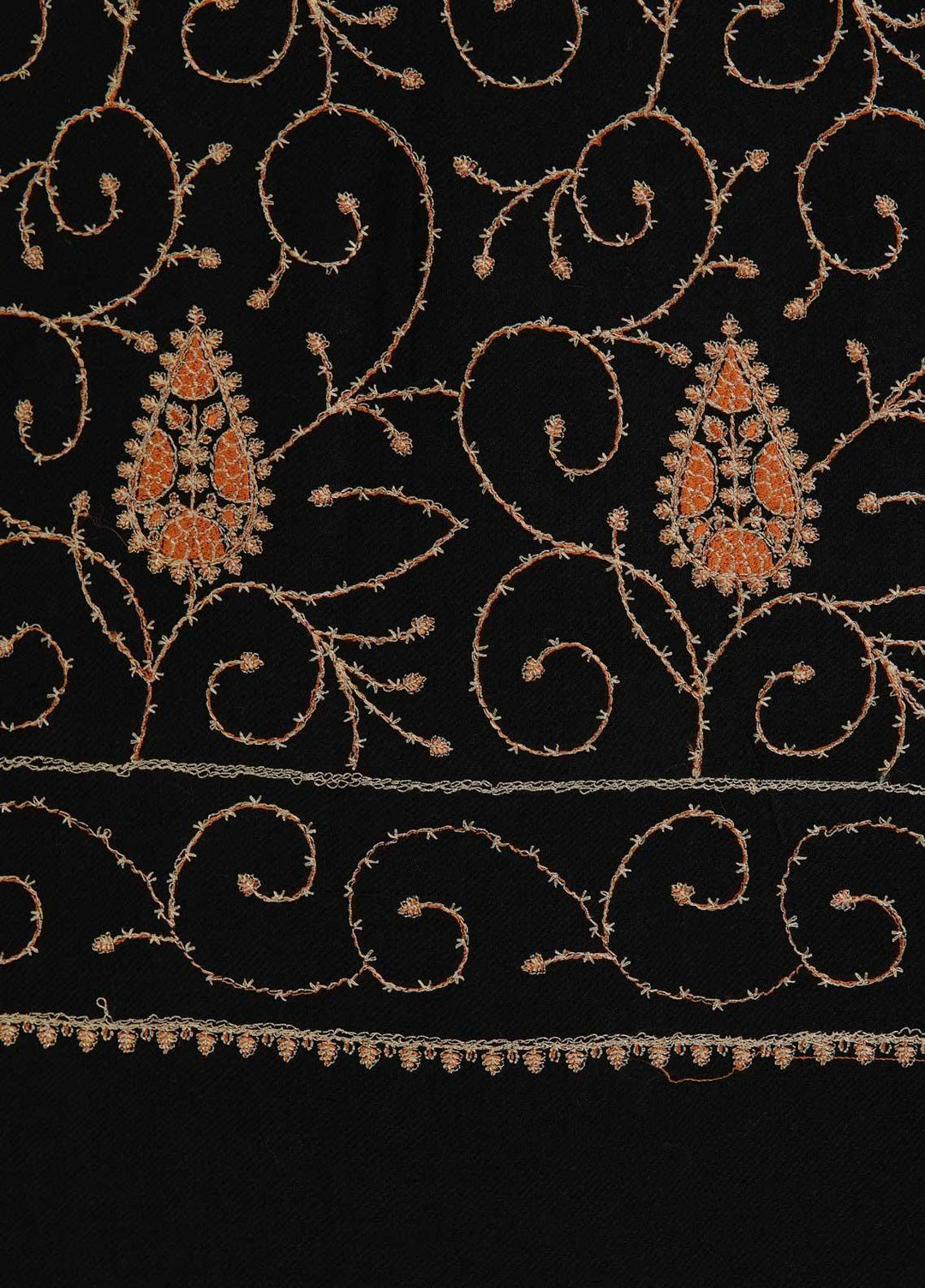 Sanaulla Exclusive Range  Pashmina  Shawls AKP-20 Black 01 - Pashmina Shawls