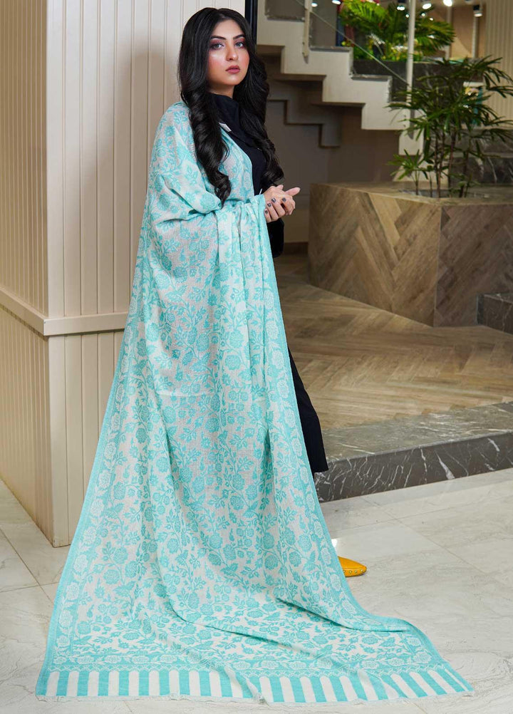 Sanaulla Exclusive Range  Pashmina  Shawls MAMA-35 Ferozi-1 - Pashmina Shawls