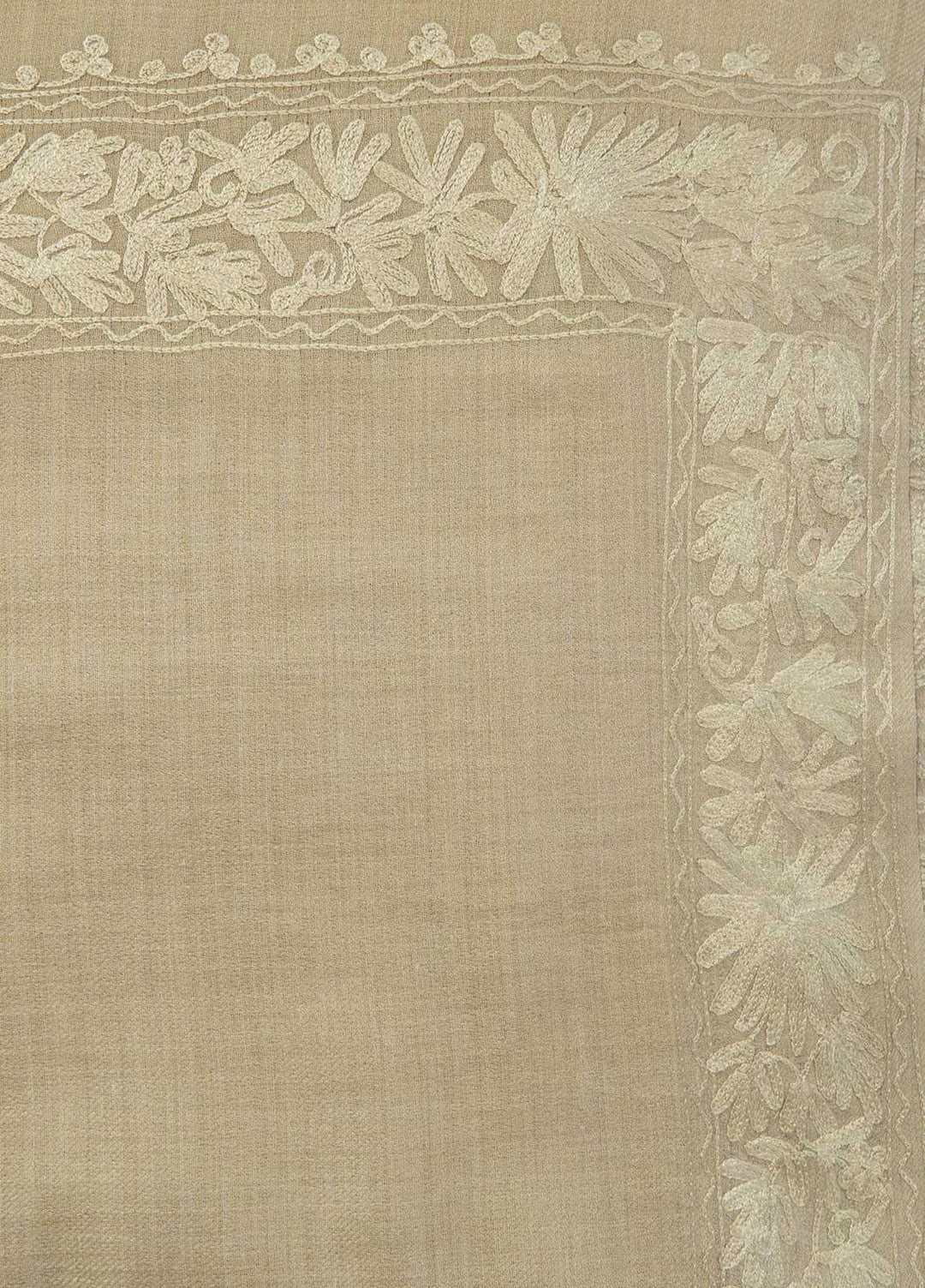 Sanaulla Exclusive Range  Pashmina  Shawls MAMA-52 Fawn-1 - Pashmina Shawls